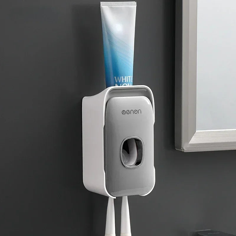 Automatic Toothpaste Dispenser with Toothbrush Holder