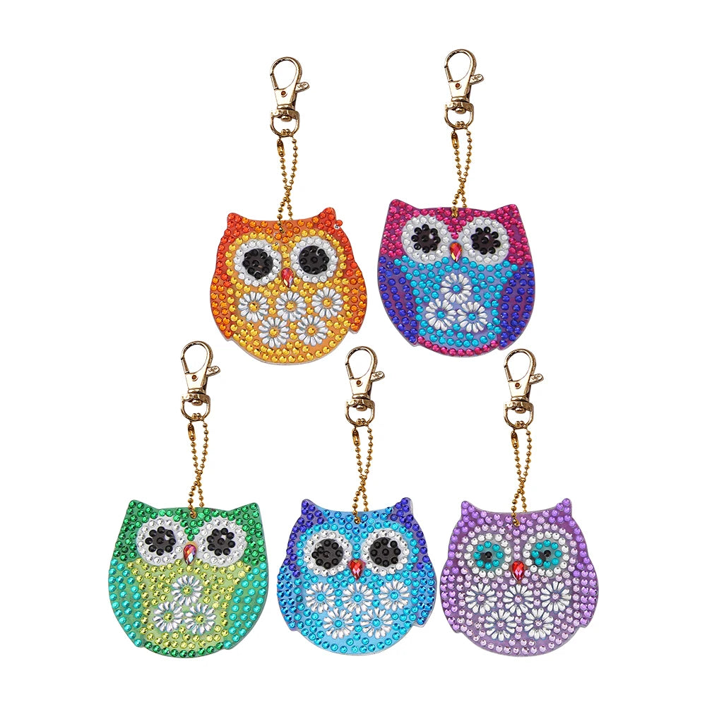 Double-Sided Diamond Keychain Set, 5 pc