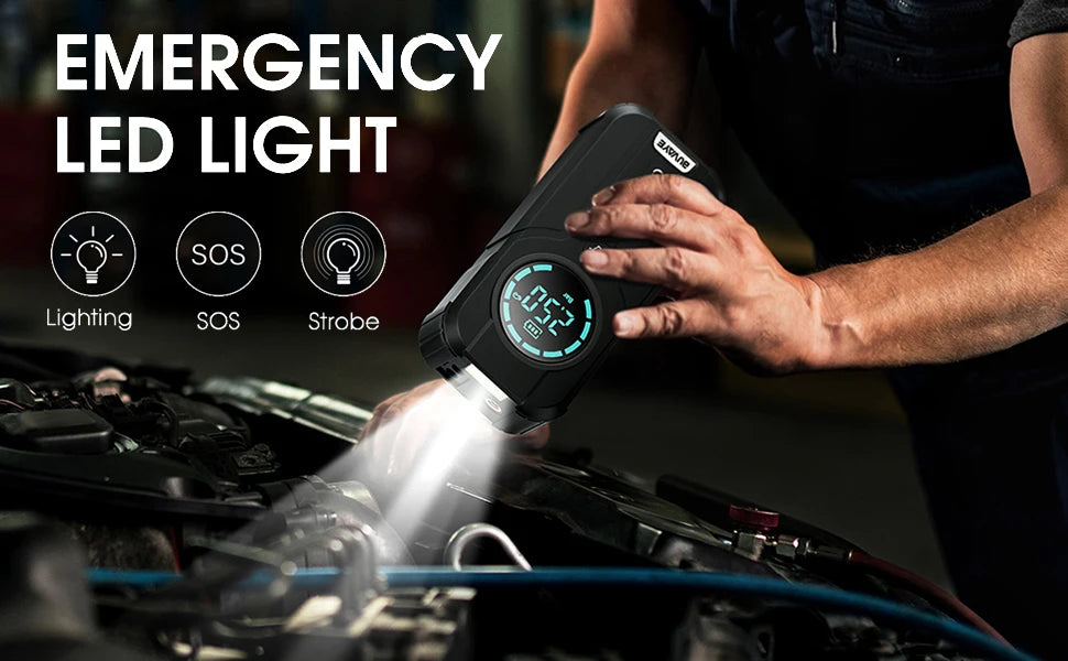 Portable Car Jump Starter and Air Compressor With EVA Bag