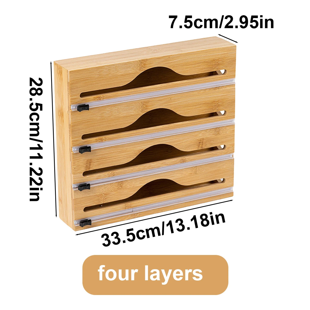 Kitchen Wrap Dispenser with Foil & Cling Film Cutter Box