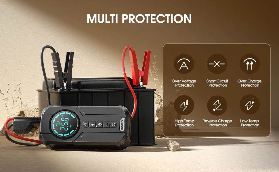 Portable Car Jump Starter and Air Compressor With EVA Bag