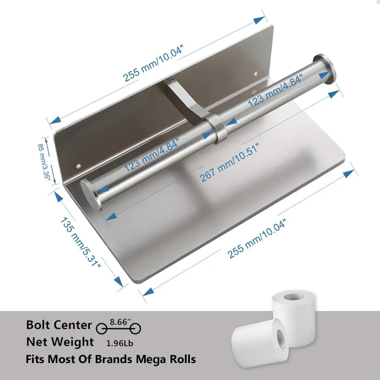 Aluminium Double Roll Toilet Tissue Holder