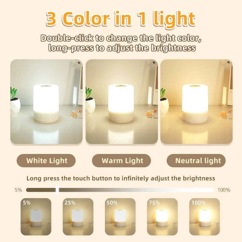 Touch Night Lamp 3 Modes Dimming