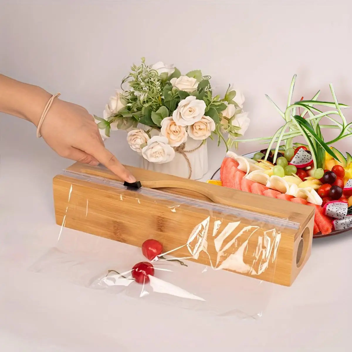 Kitchen Wrap Dispenser with Foil & Cling Film Cutter Box