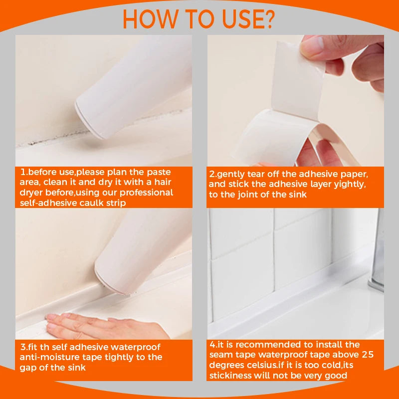 Shower/ Bath Sealing Tape Caulk Strips
