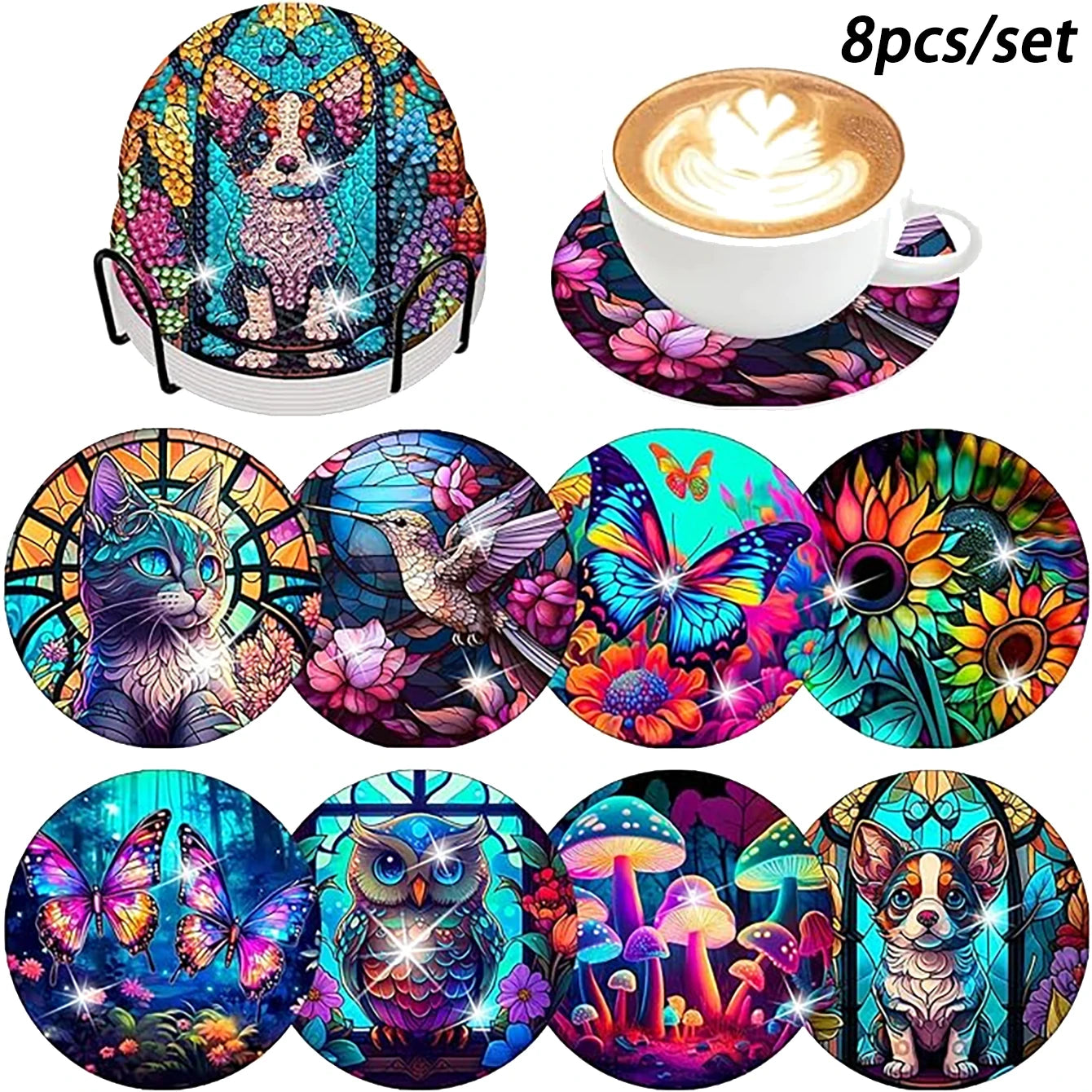 Animal Diamond Paint Coaster set