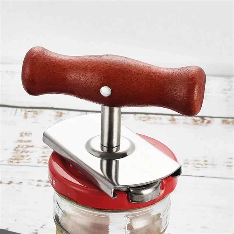 Can Opener with Wooden Handle