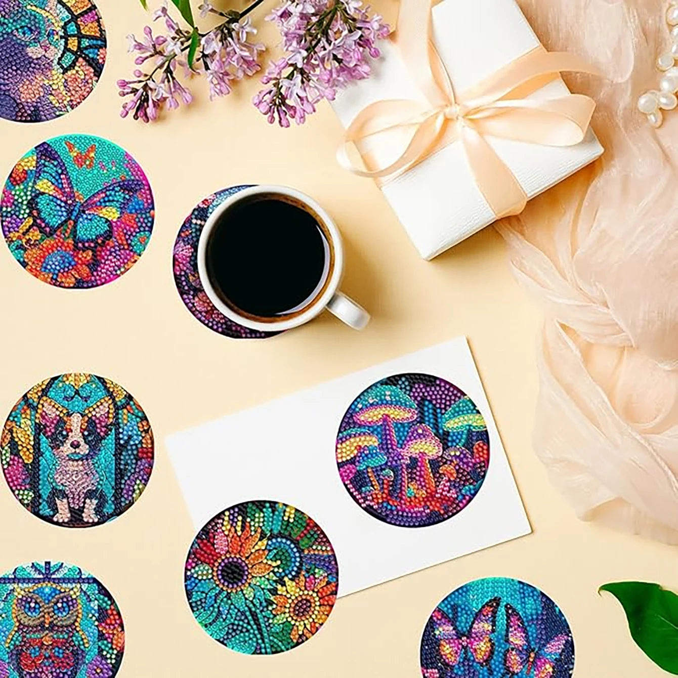 Animal Diamond Paint Coaster set