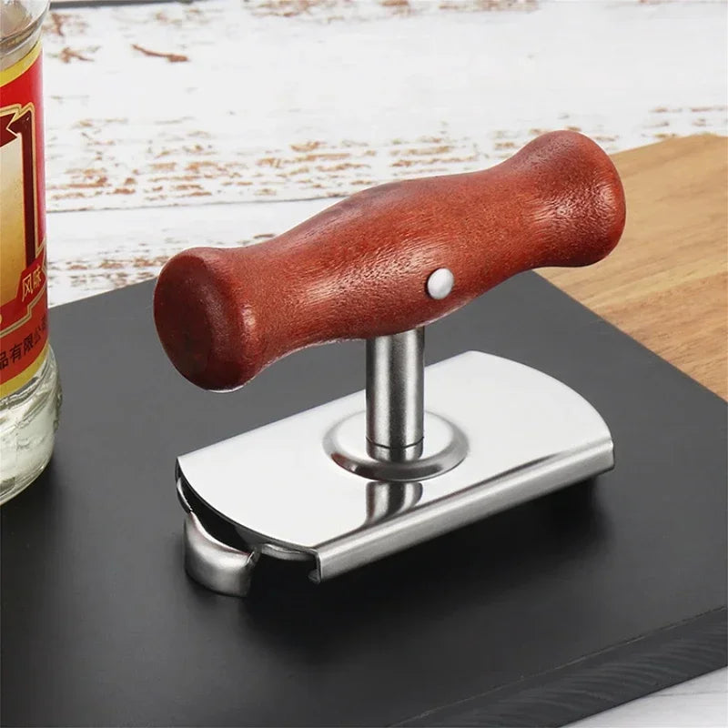 Can Opener with Wooden Handle