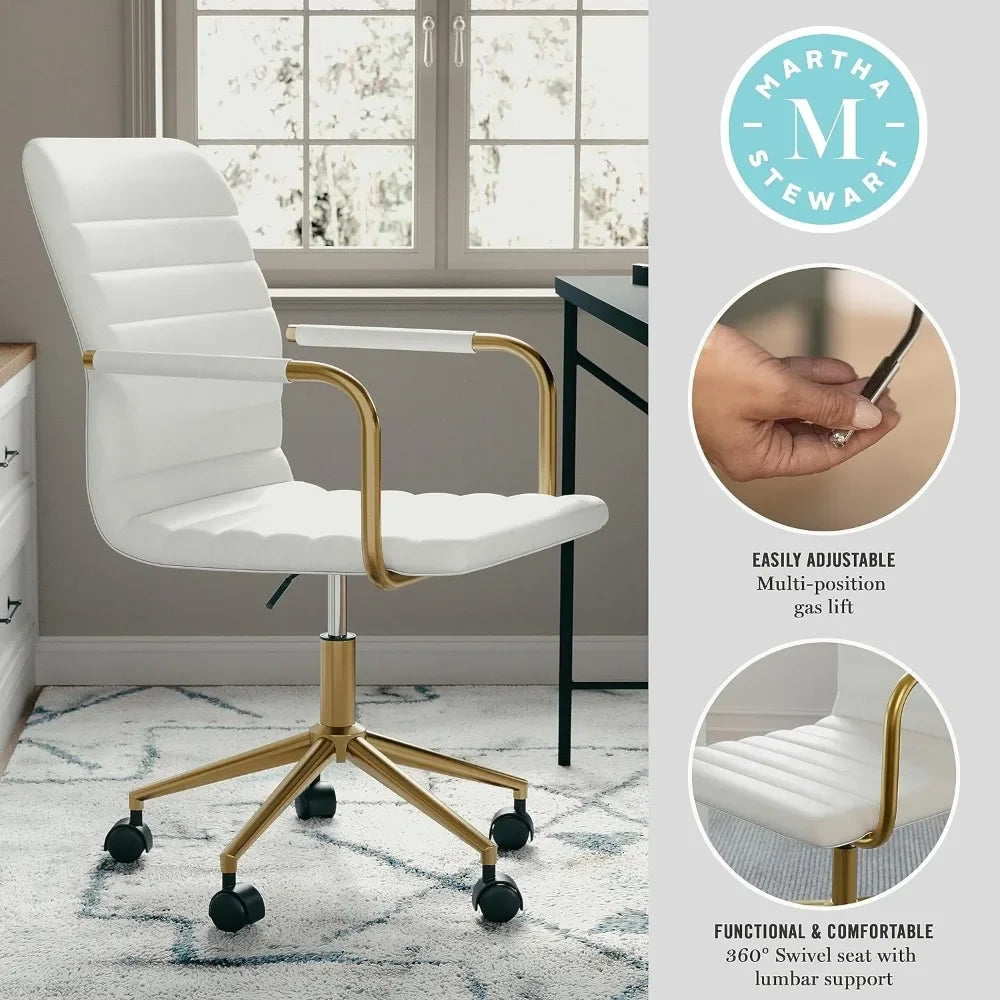 Office chair with swivel armrests