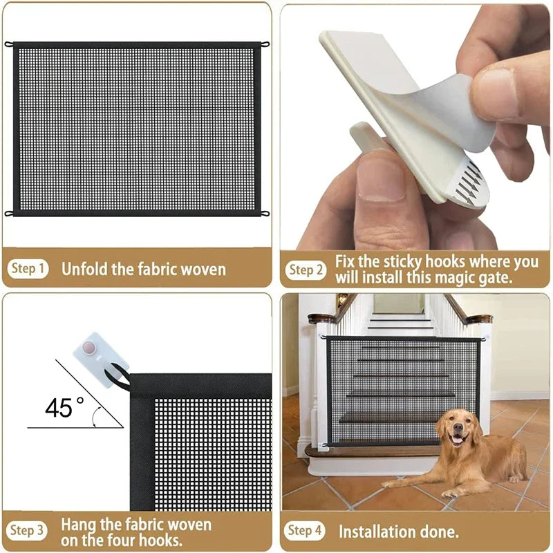 Pet Dog Barrier Mesh Gate