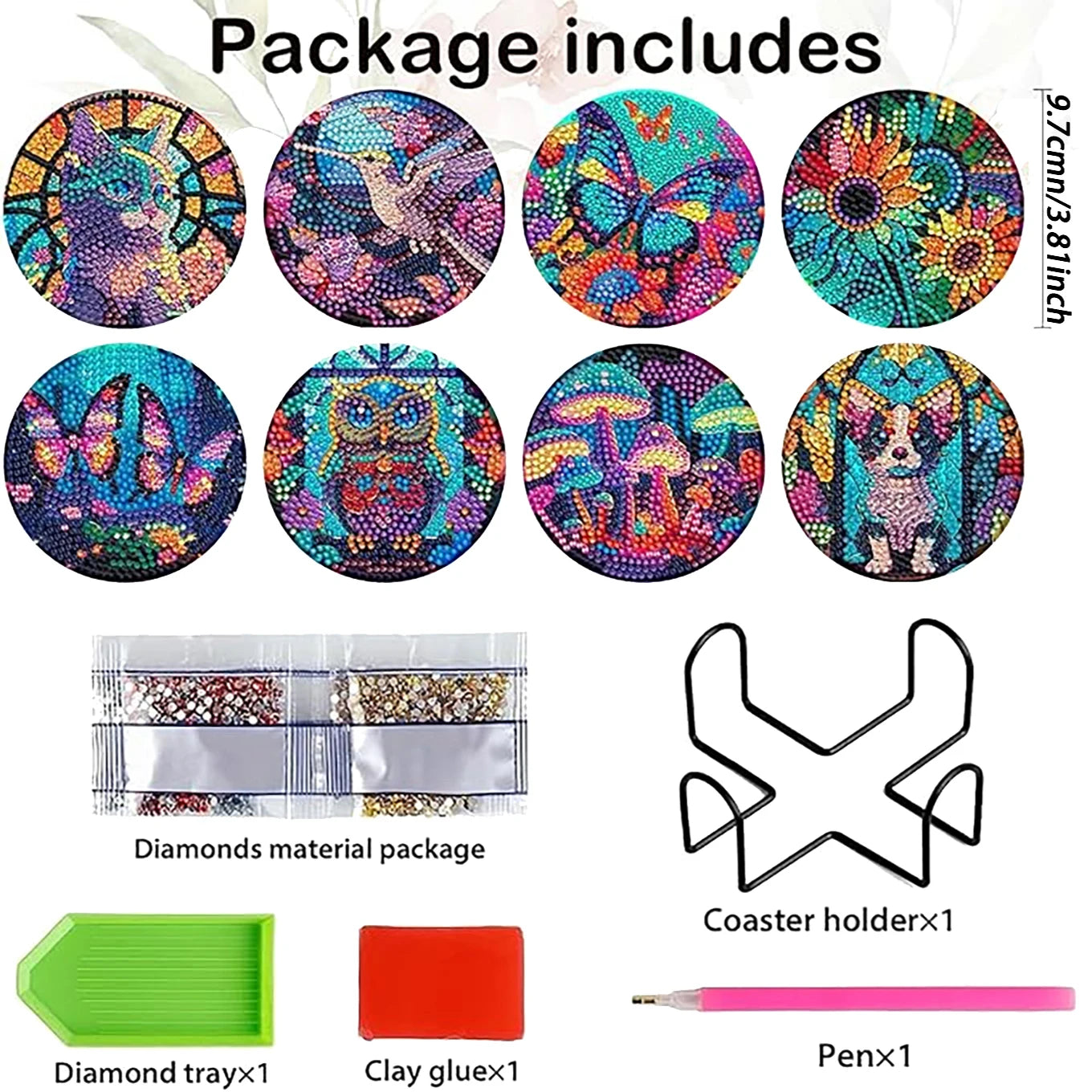 Animal Diamond Paint Coaster set