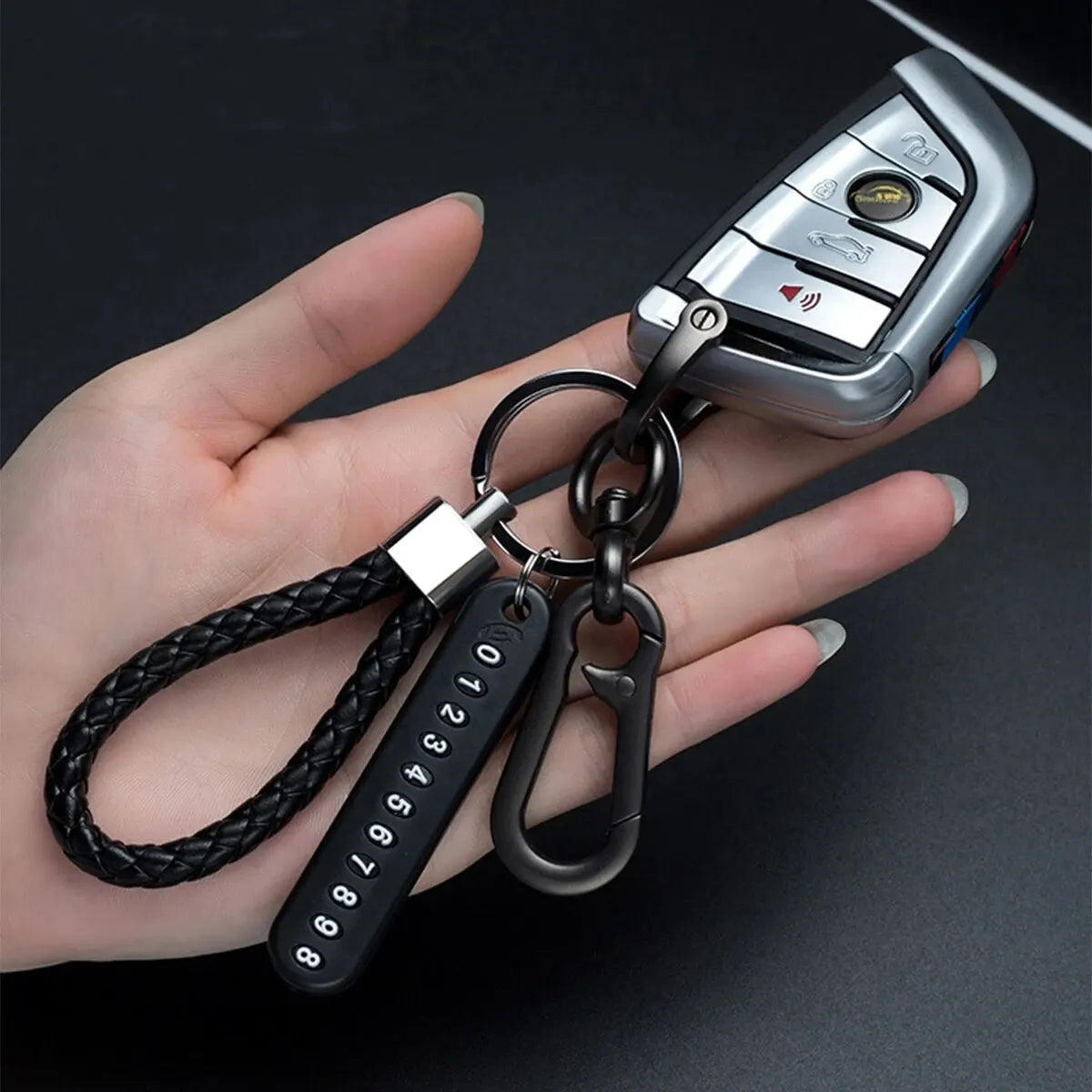Pendant Keychain with Mobile Phone Number Plate for Anti-loss