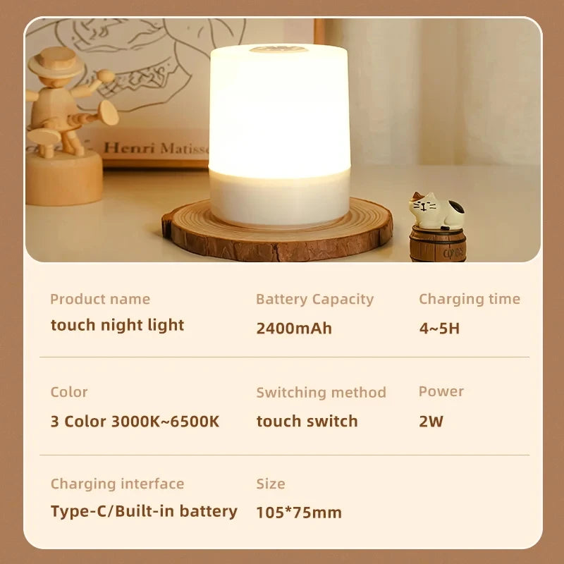 Touch Night Lamp 3 Modes Dimming