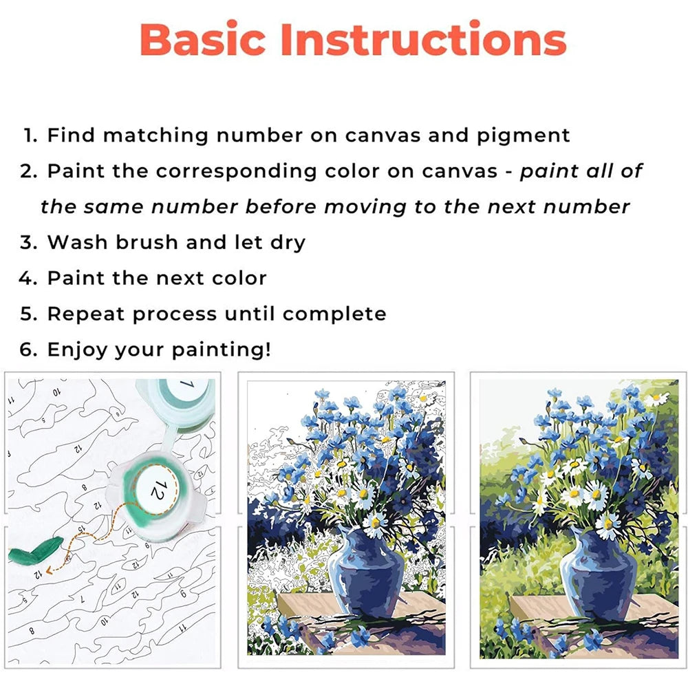 Paint by Numbers Kit for Beginner on Canvas