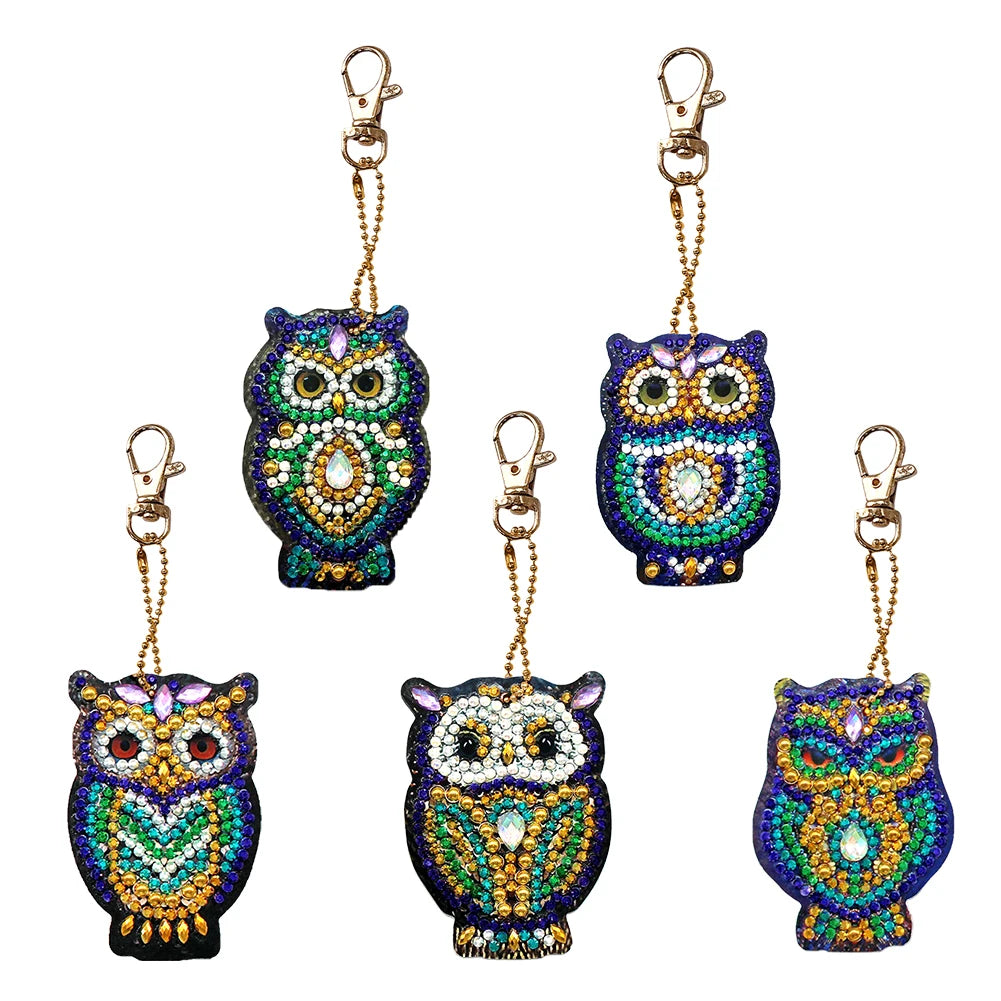Double-Sided Diamond Keychain Set, 5 pc