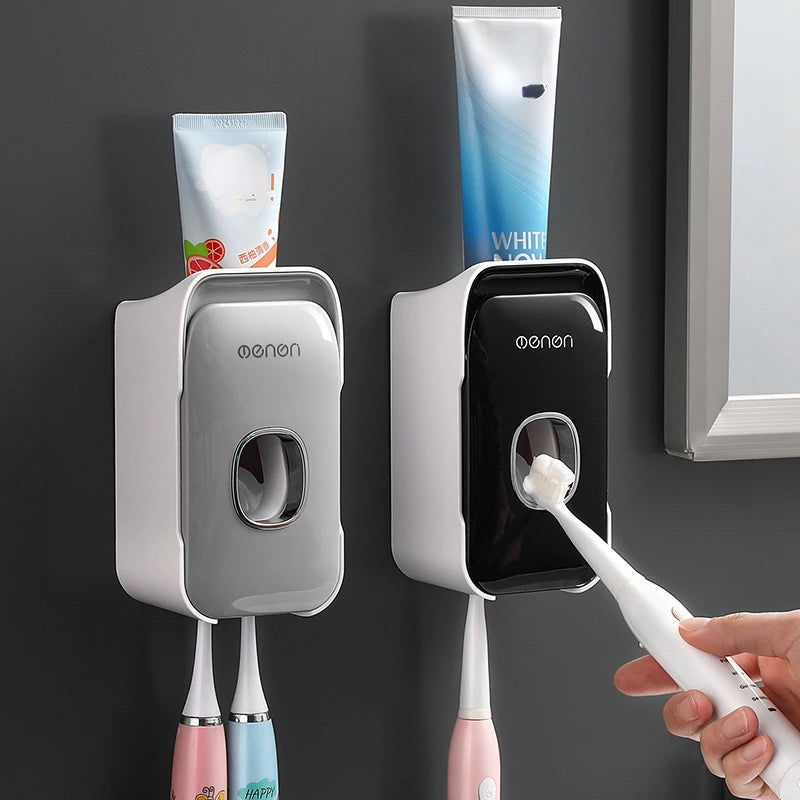 Automatic Toothpaste Dispenser with Toothbrush Holder