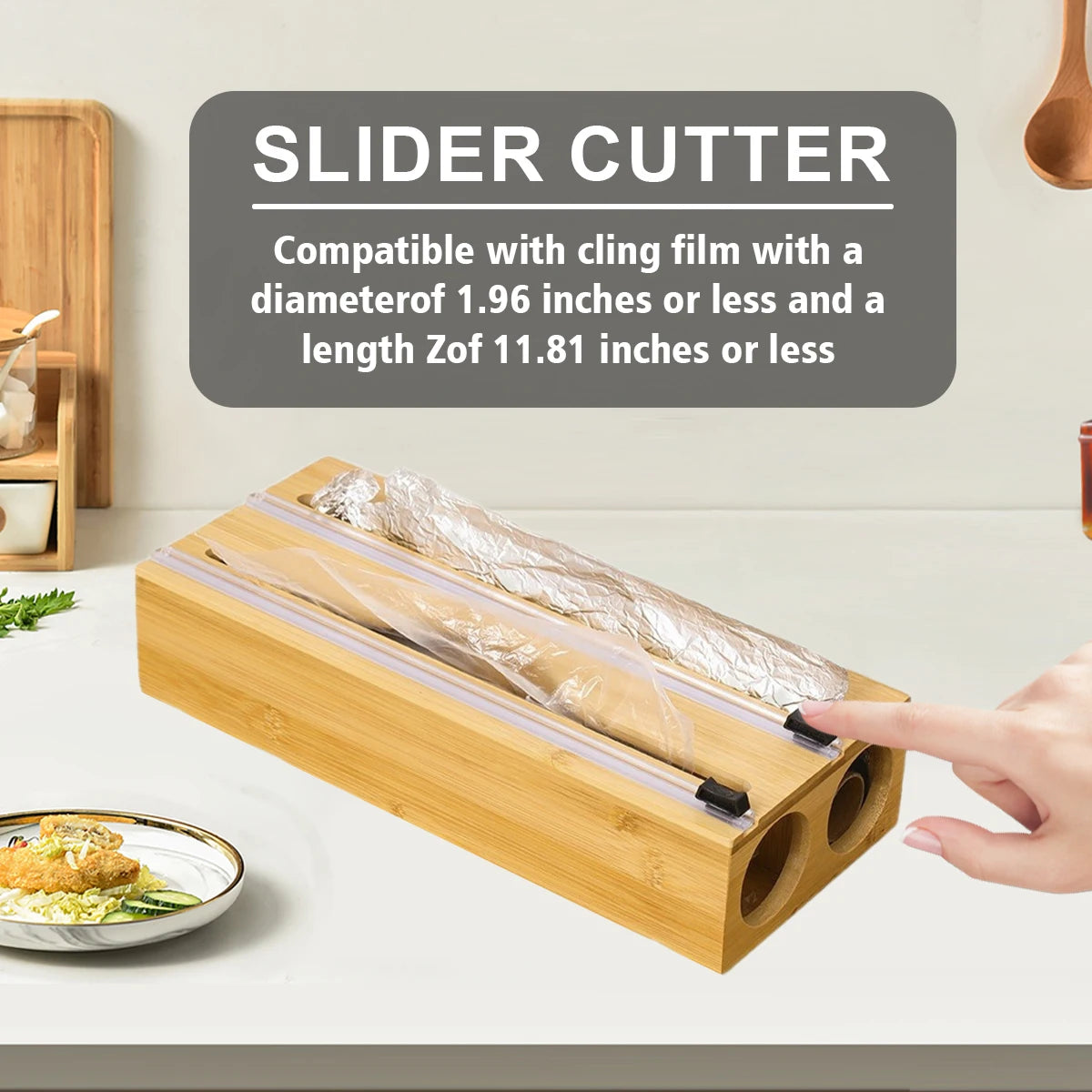 Kitchen Wrap Dispenser with Foil & Cling Film Cutter Box