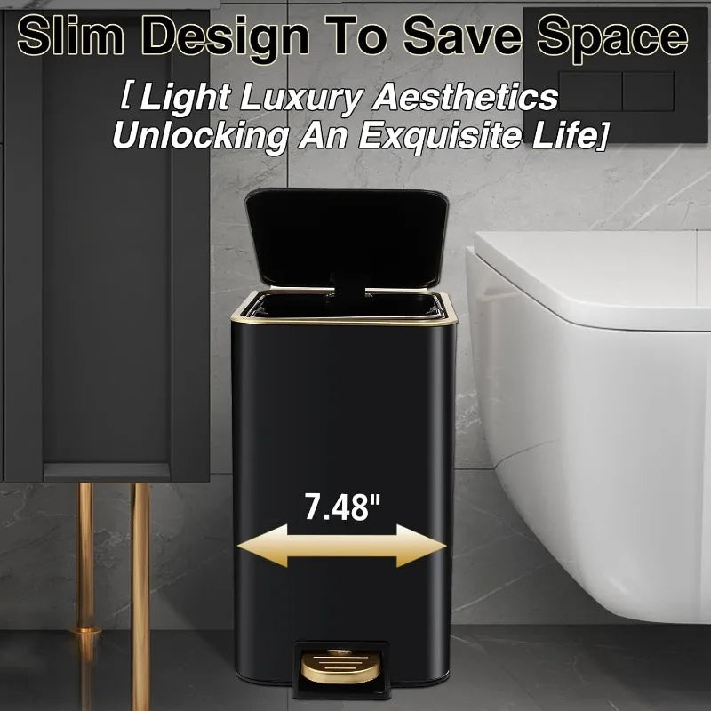 Black & Gold Bathroom Accessories Set