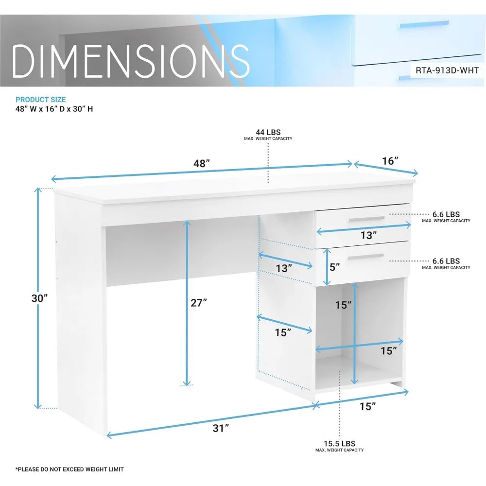 Desk Storage & Drawers, White or Espresso