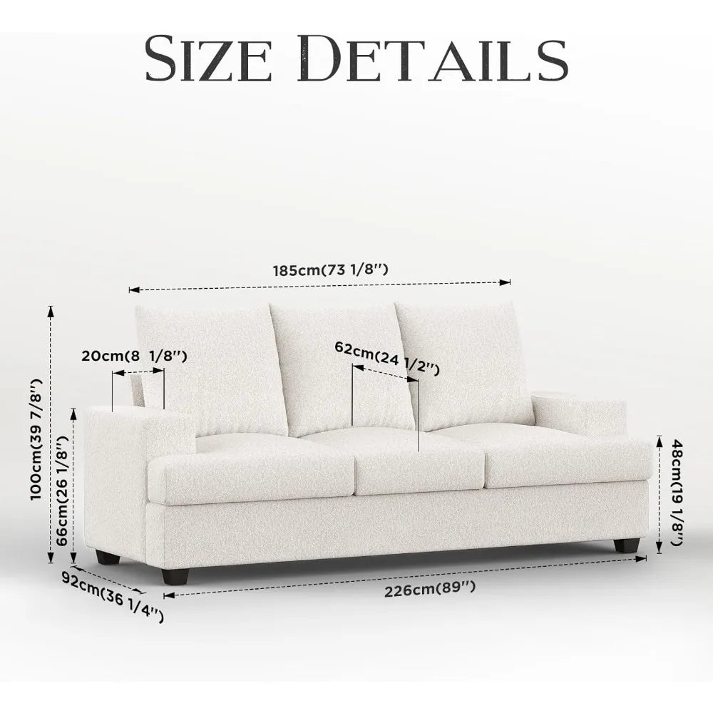 Memory Foam Couches 89" Sofa Couch
