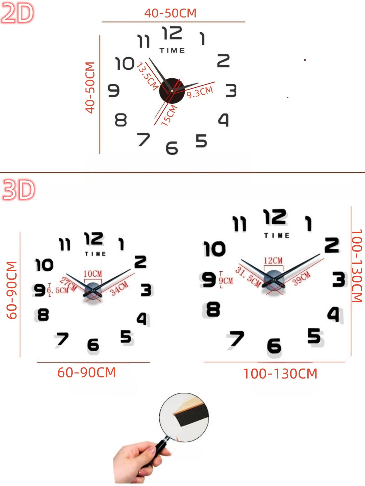 Modern Design Large Wall Clock 3D