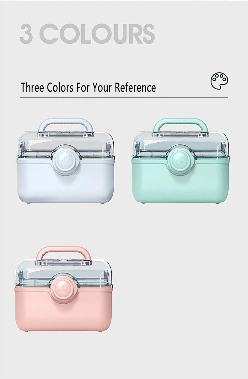 Large Capacity Family Medicine Organizer Box, First Aid Kit