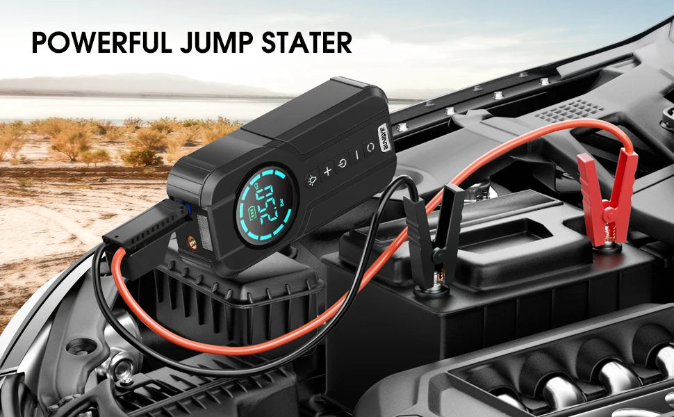 Portable Car Jump Starter and Air Compressor With EVA Bag