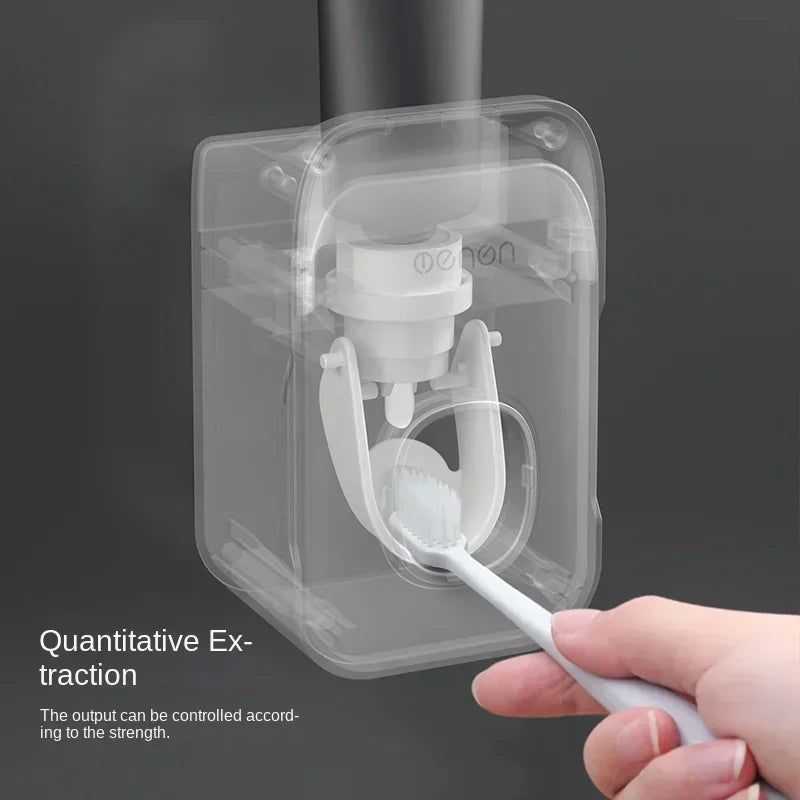 Automatic Toothpaste Dispenser with Toothbrush Holder