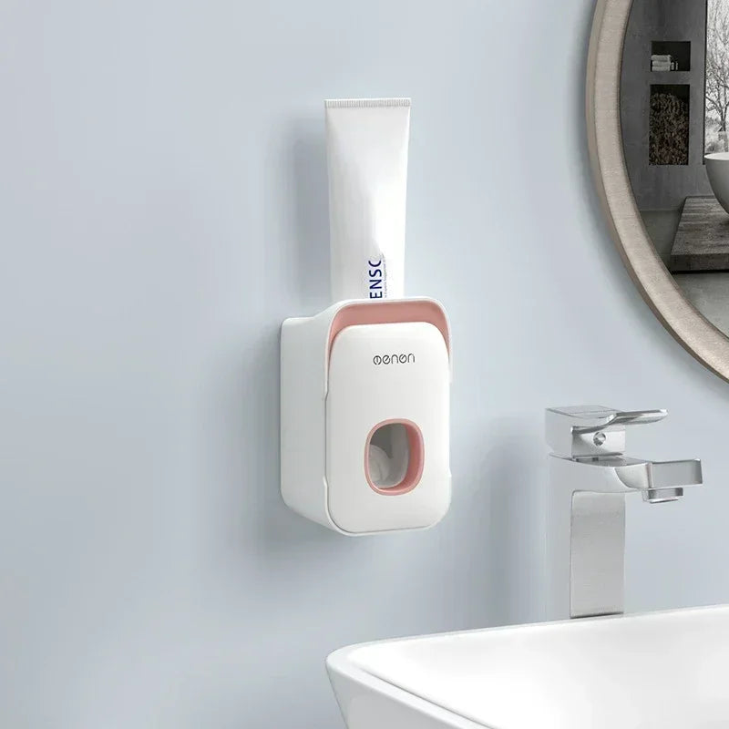 Automatic Toothpaste Dispenser with Toothbrush Holder