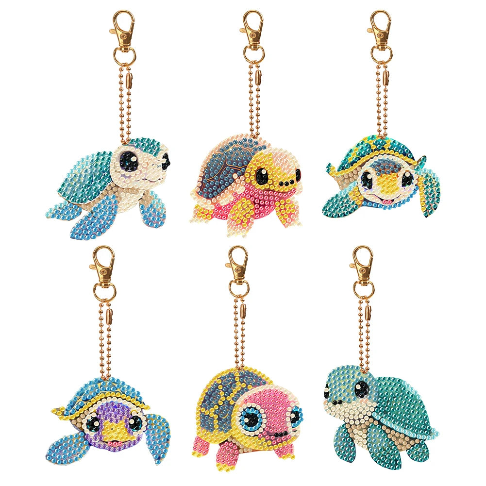 Double-Sided Diamond Keychain Set, 5 pc