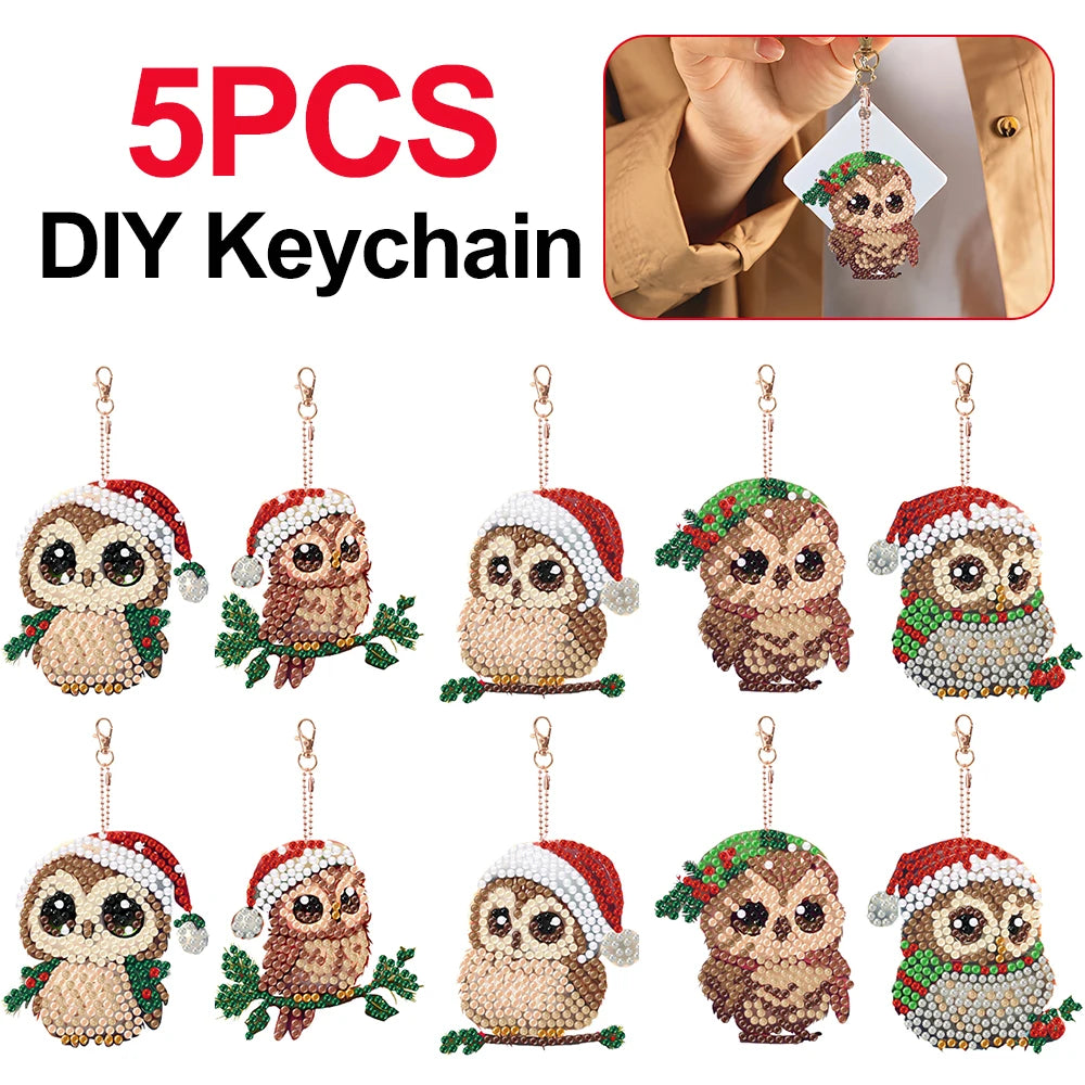Double-Sided Diamond Keychain Set, 5 pc