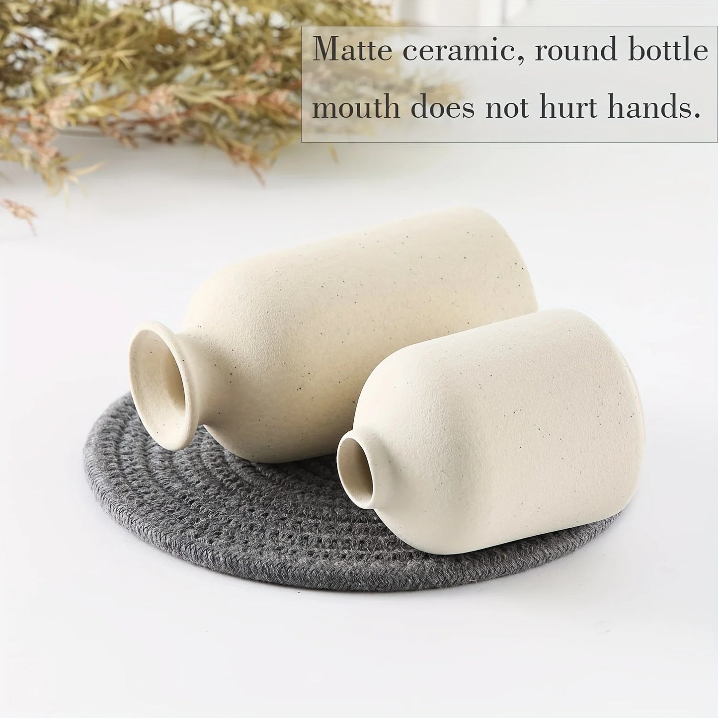 Set of 3 Ceramic Flower Vases For Home Decor