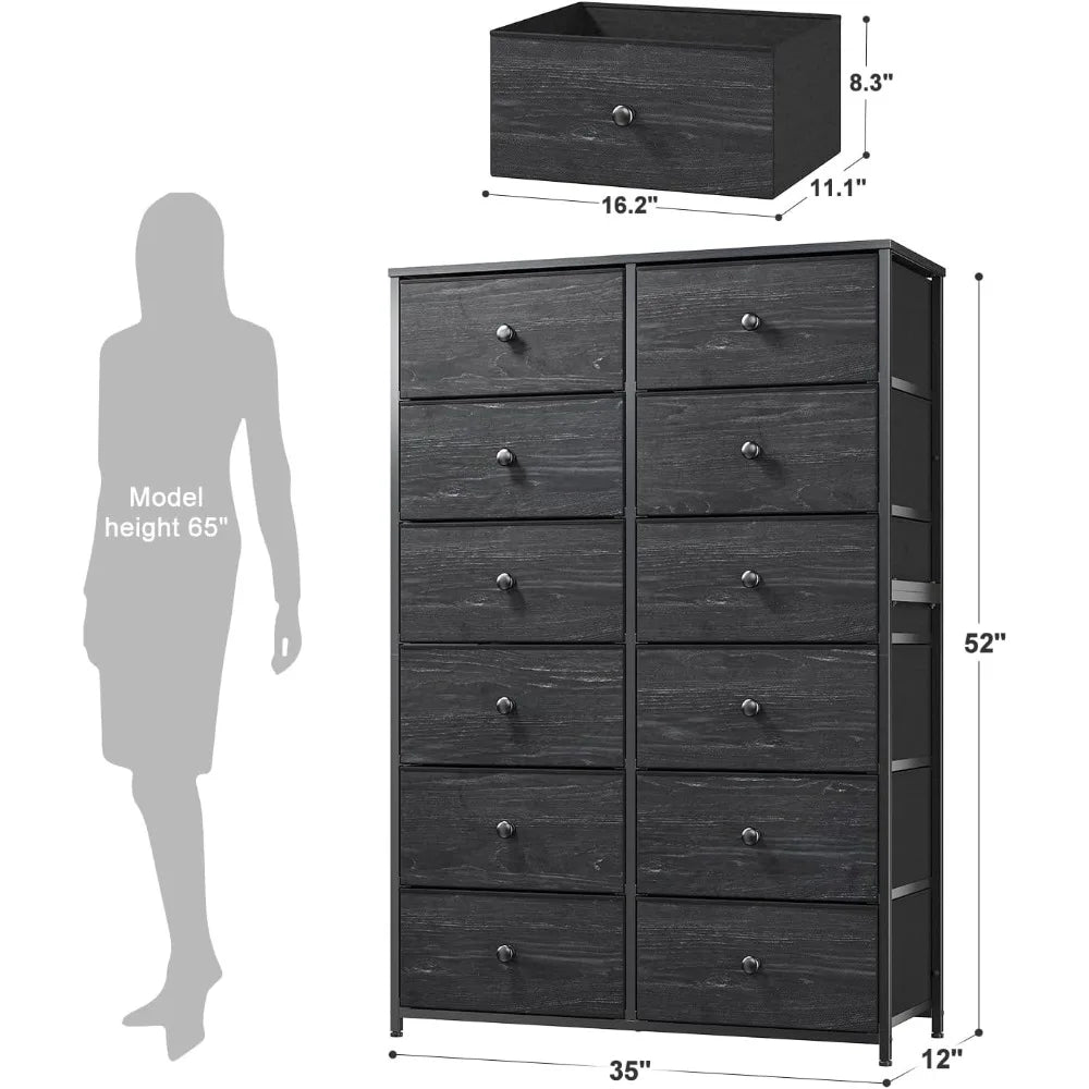 Chests of Drawers Wooden Top and Metal Frame