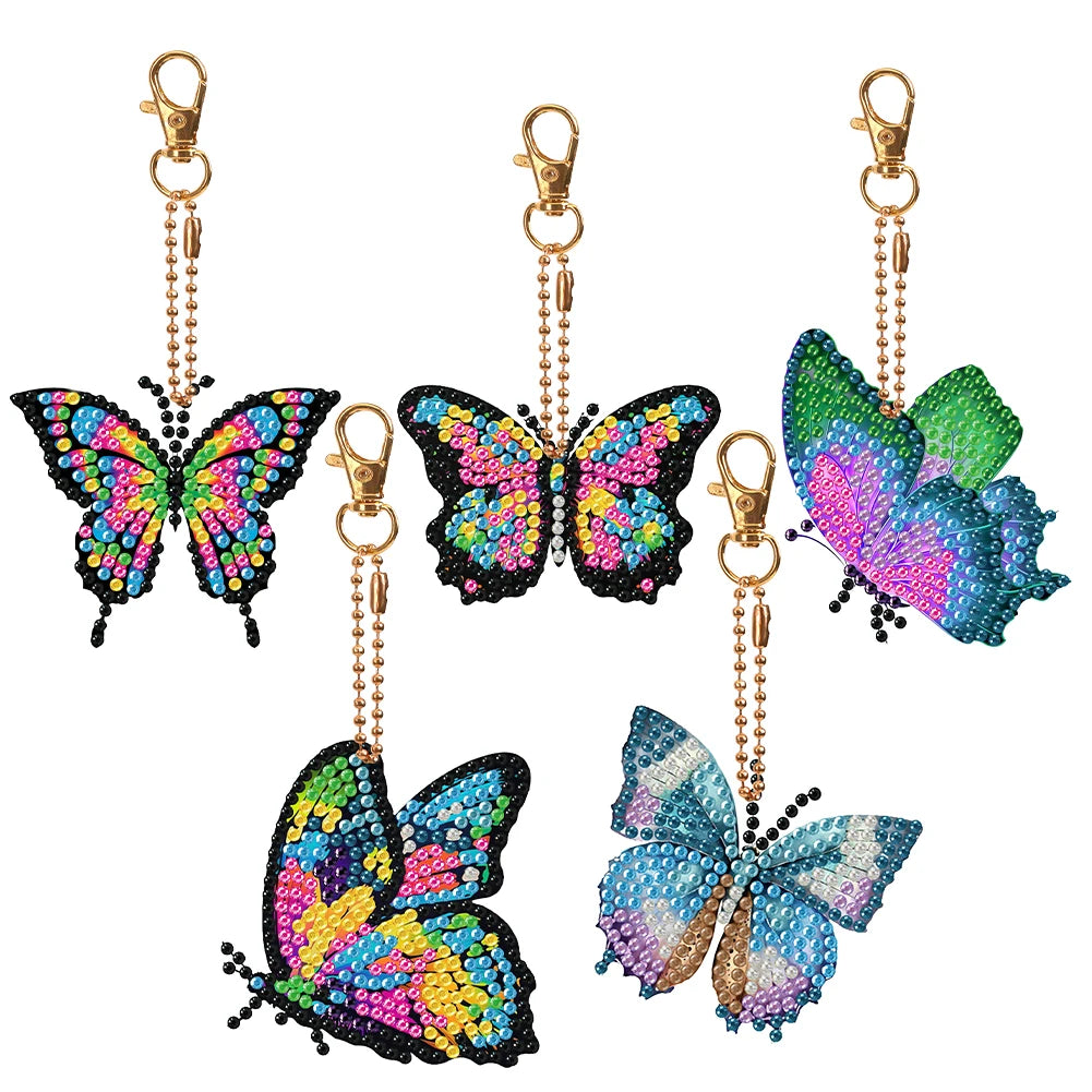 Double-Sided Diamond Keychain Set, 5 pc
