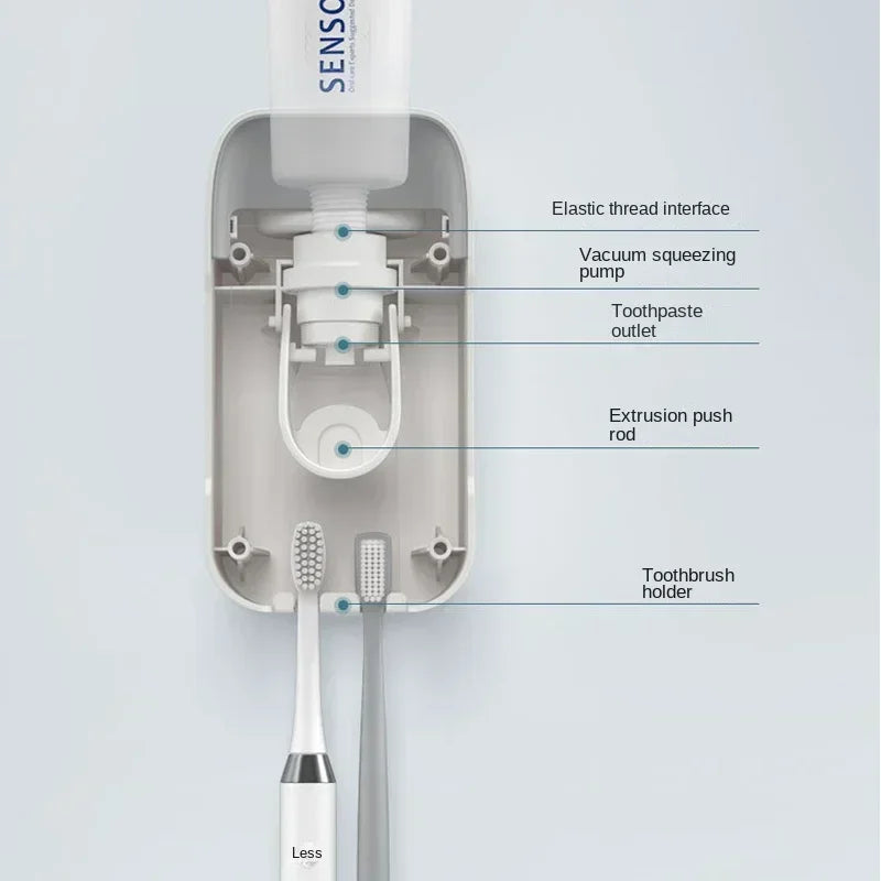 Automatic Toothpaste Dispenser with Toothbrush Holder