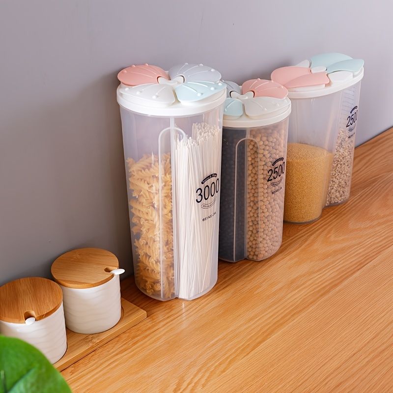 1 Pc Food Storage Box; Sealed Storage Container BPA Free Plastic Cereal Dispenser; Large Kitchen Storage Container With Lid And Compartment For Cereals
