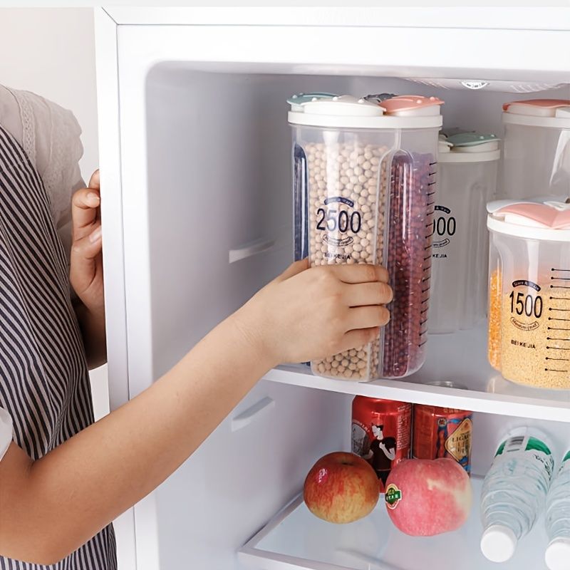 1 Pc Food Storage Box; Sealed Storage Container BPA Free Plastic Cereal Dispenser; Large Kitchen Storage Container With Lid And Compartment For Cereals