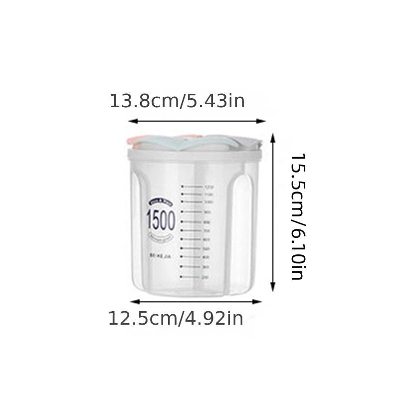 1 Pc Food Storage Box; Sealed Storage Container BPA Free Plastic Cereal Dispenser; Large Kitchen Storage Container With Lid And Compartment For Cereals