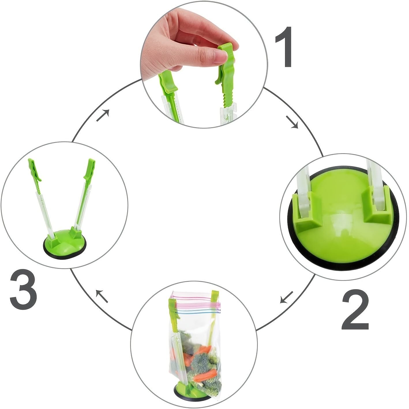 1pc Food Storage Bag Holder; Adjustable Food Prep Bag Holder; Non-Slip Base For Plastic Freezer Bags; Pour Leftovers; Snacks And Meal Prep Ingredients; Prevent Spills