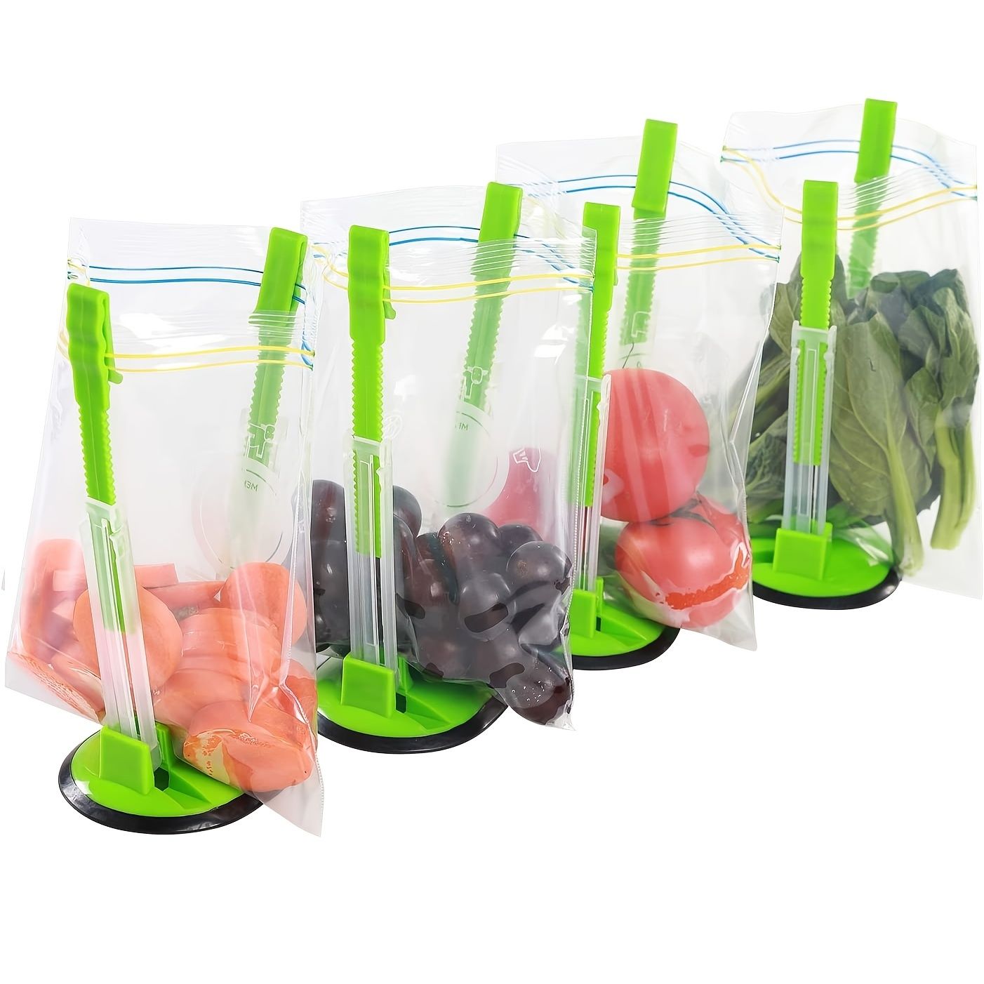 1pc Food Storage Bag Holder; Adjustable Food Prep Bag Holder; Non-Slip Base For Plastic Freezer Bags; Pour Leftovers; Snacks And Meal Prep Ingredients; Prevent Spills