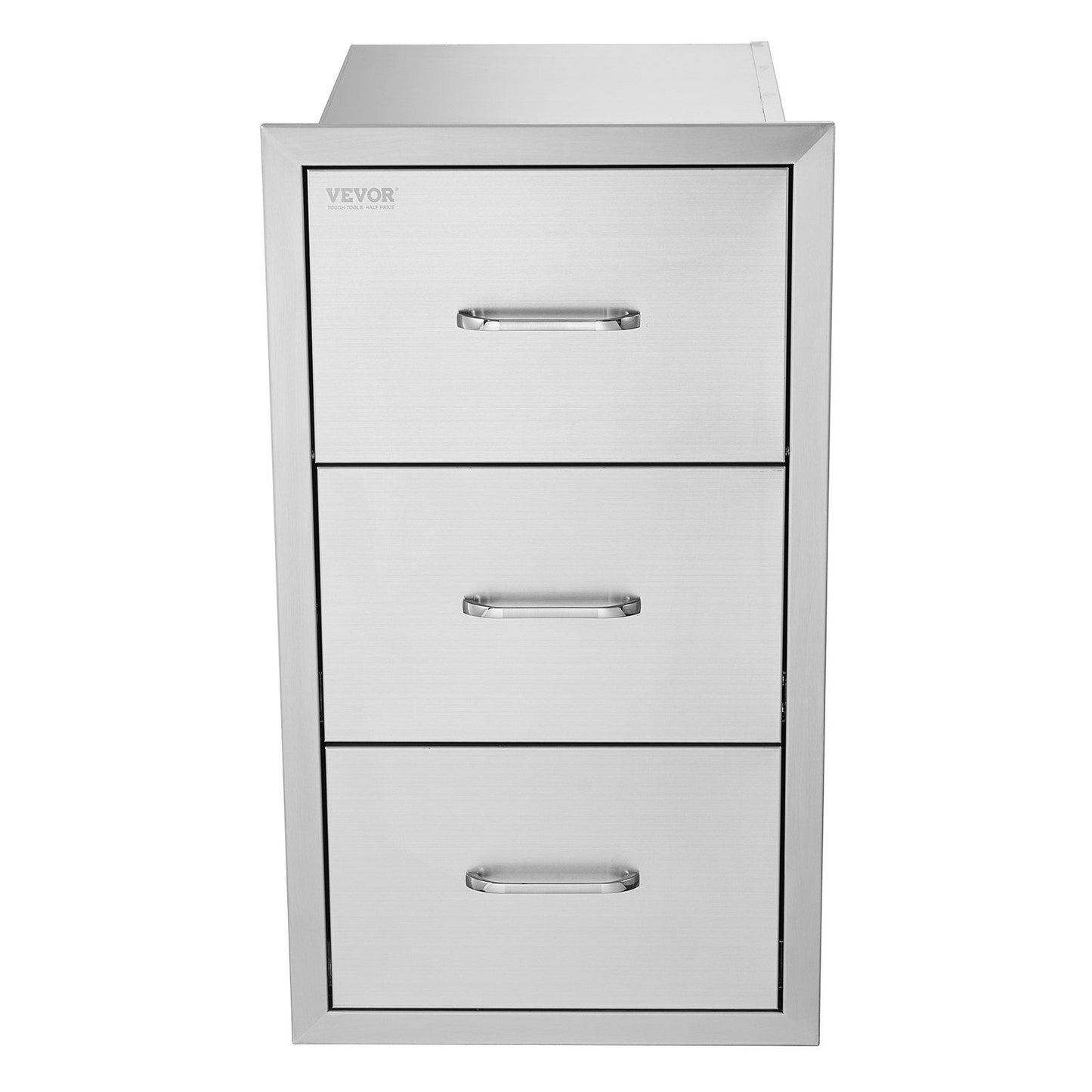 Outdoor Kitchen Stainless Steel Double Access Drawers for BBQ Island or Grill Station