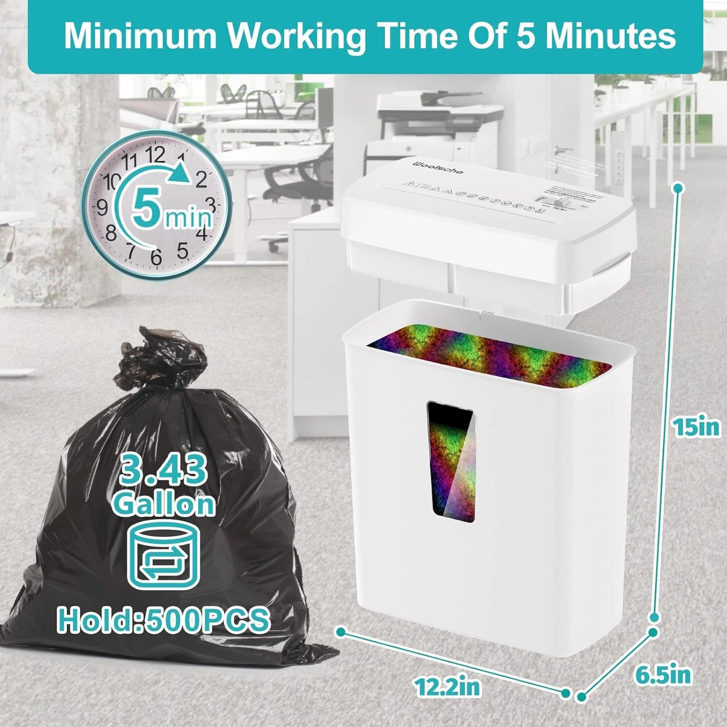 Paper Shredder, P-5 Security Level, Micro Cut Shredder for Home Office
