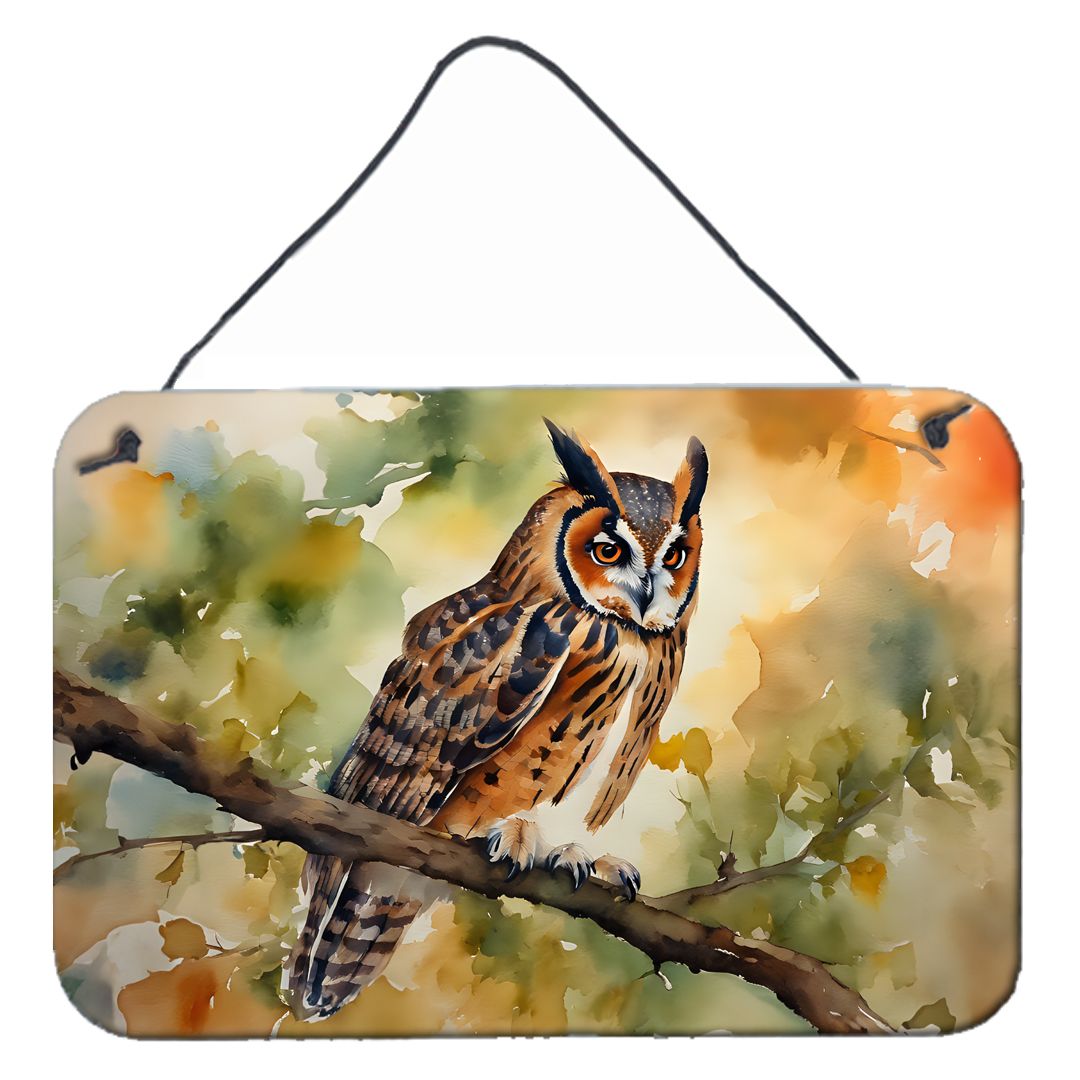 Long-Eared Owl Artwork- Caroline's Treasures 8x12 Wall or Door Hanging Aluminum Prints