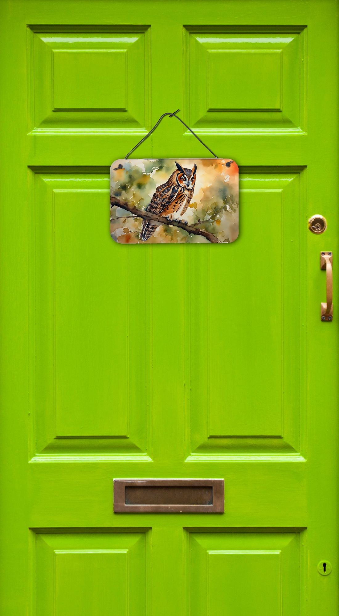 Long-Eared Owl Artwork- Caroline's Treasures 8x12 Wall or Door Hanging Aluminum Prints