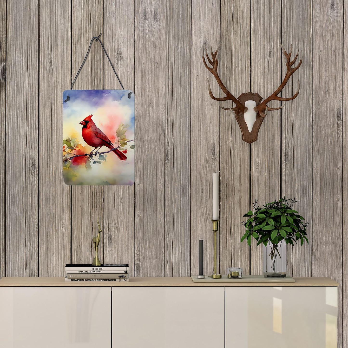Caroline's Treasures Cardinal 12x16 Wall or Door Hanging Aluminum Prints