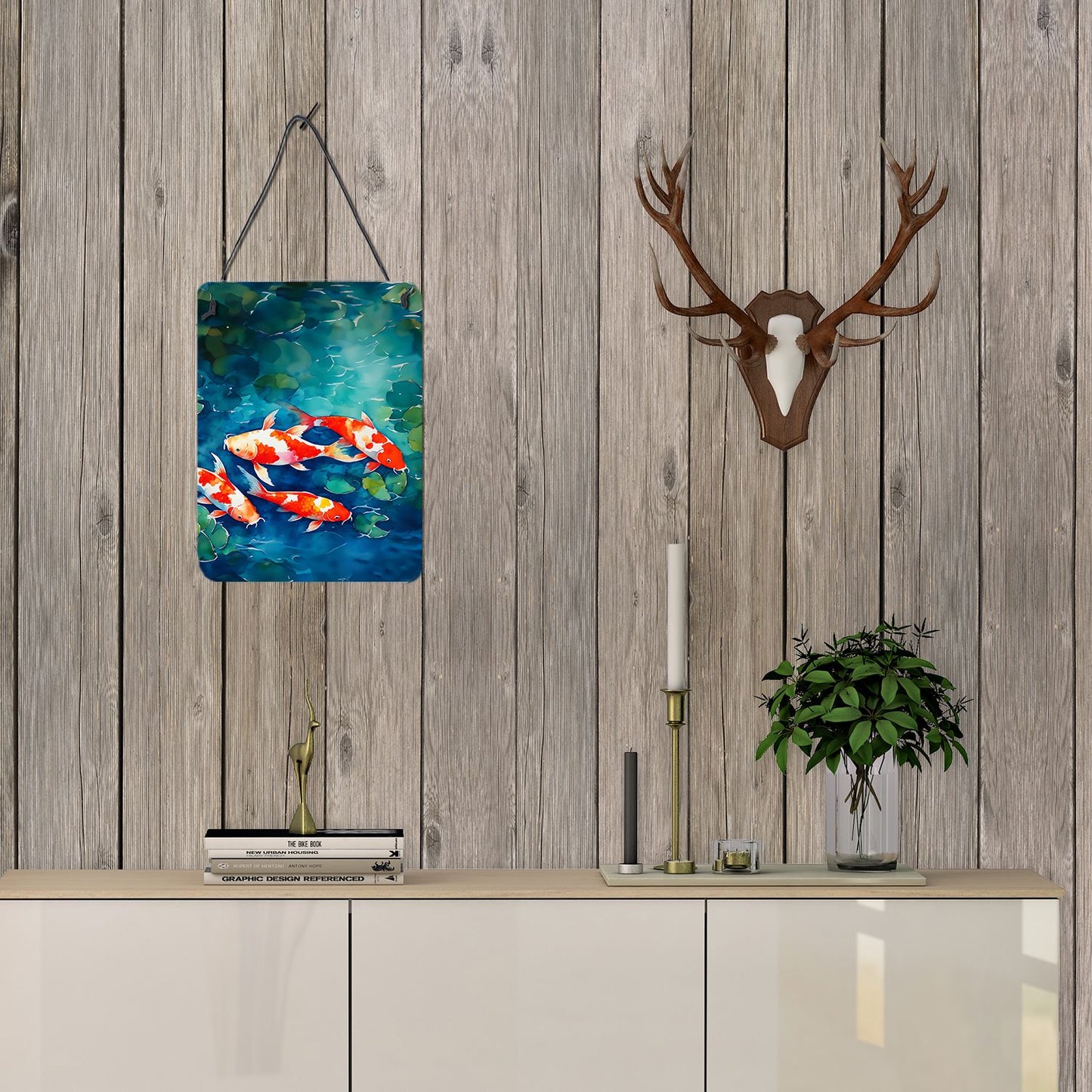 Caroline's Treasures 12x16 Wall or Door Hanging Aluminum Print – Koi Fish Artwork
