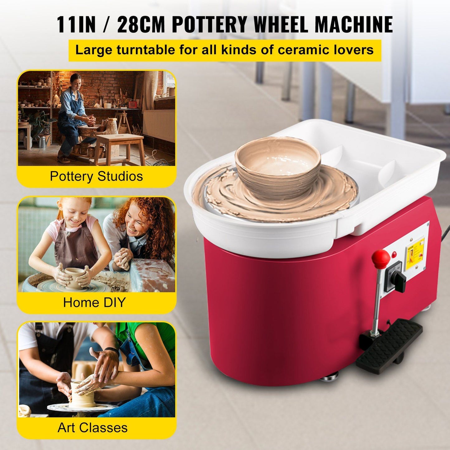 11" Electric Pottery Wheel Machine – Professional; DIY Ceramic Tool