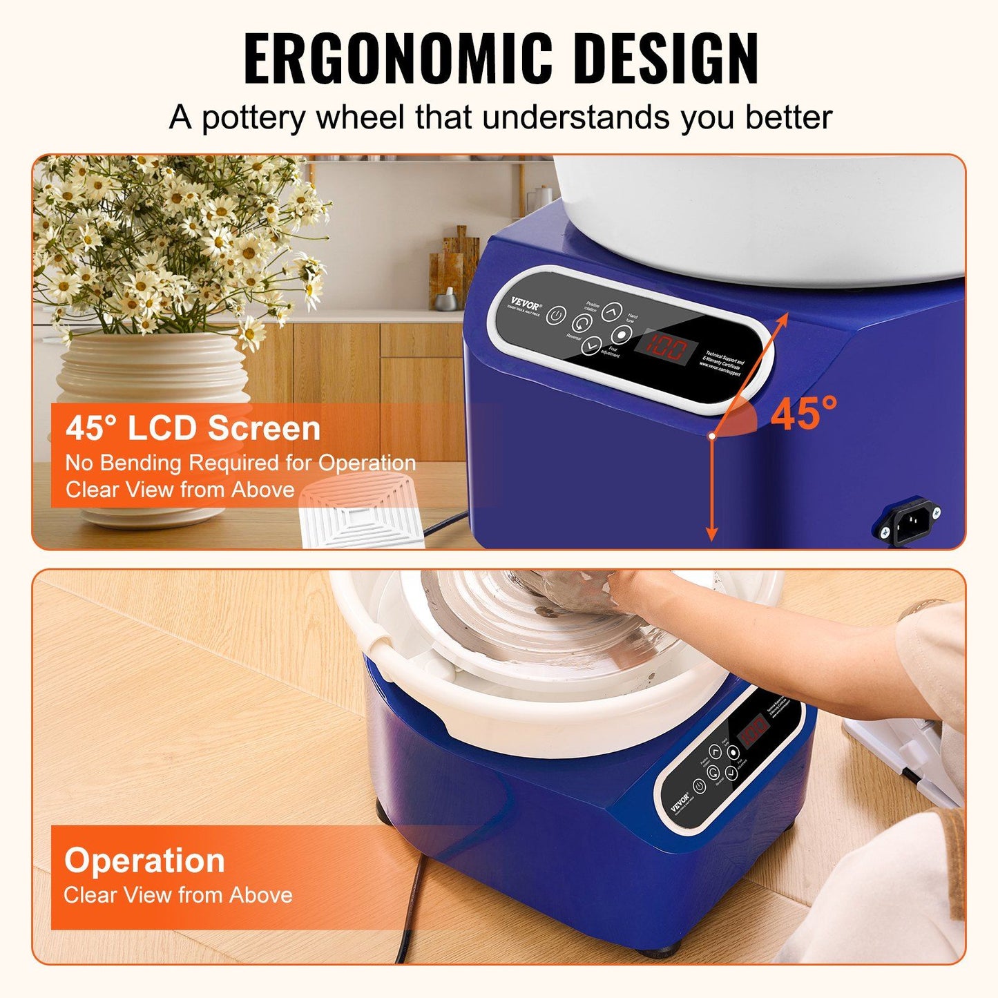 Pottery Wheel, 10 inch Pottery Machine with Direct-Drive Motor