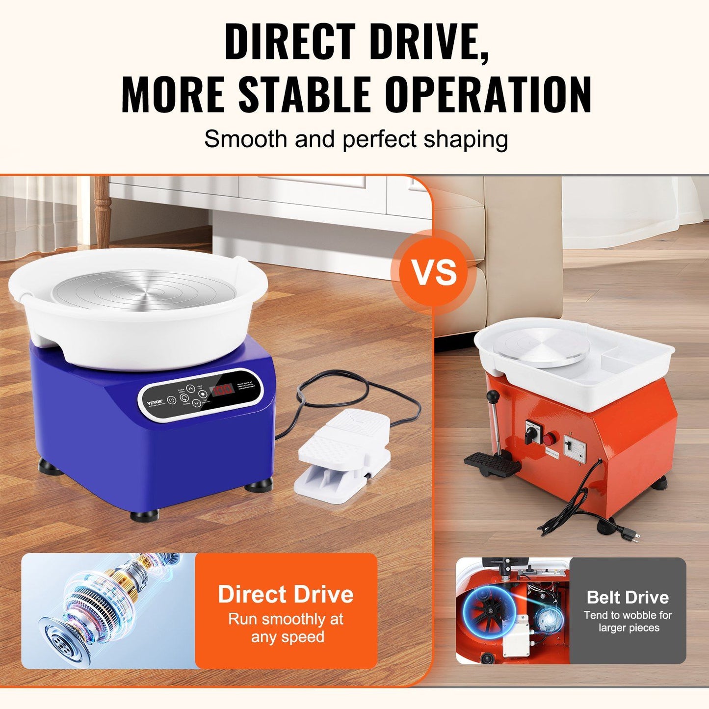 Pottery Wheel, 10 inch Pottery Machine with Direct-Drive Motor